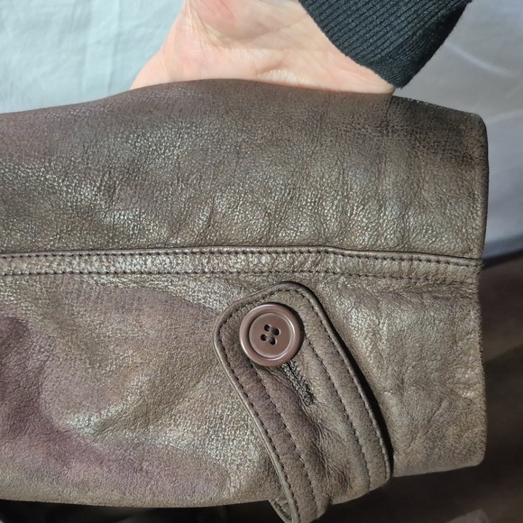 Pelle Cuir Men's Brown Full Length Leather Trench Coat Sz M GORGEOUS!! - Picture 6 of 17